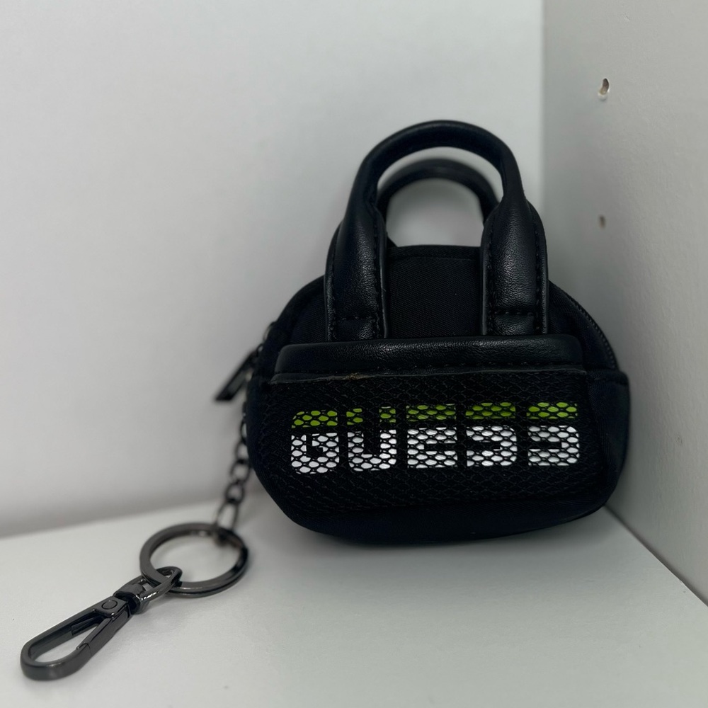 Guess Mini Purse Keychain Black Green